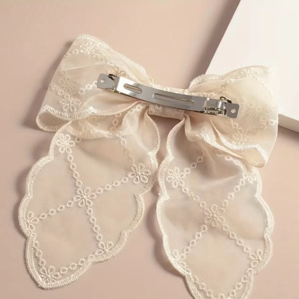 Lace Bow Hair Clip | Feminine Bow Detail Hair Accessory‎